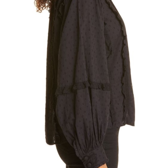 farm rio black cotton blouse - Picture 6 of 9